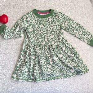 Mini Boden Green and White Floral Kids Dress